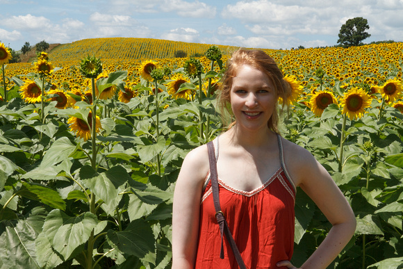 Pope Farm Conservancy - Melissa Hillmer with Sunflowers